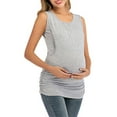 thumbnail image 4 of breaise Lightning Deals 2024 Women's Maternity Nursing Tank Tops Sleeveless Breastfeeding Shirts Double Layer Summer Pregnancy Ruched Basic Tops Maternity Shirt Vest Pregnancy Clothes, 4 of 6
