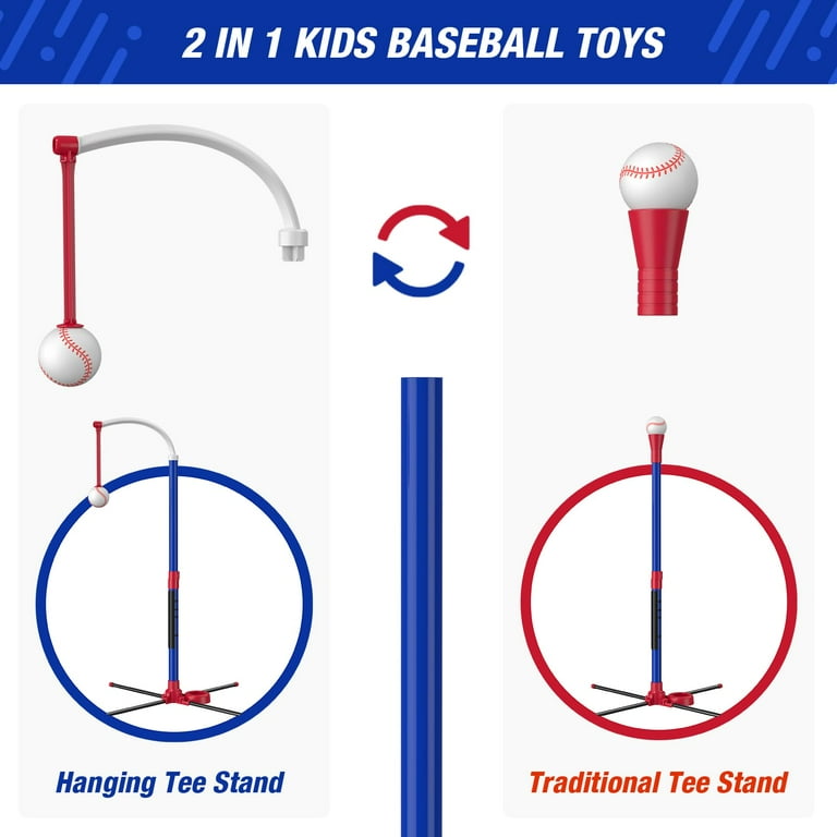 LINXUXIE 3-in-1 Kids Baseball Set, T-Ball Sport Games Toys for Boys & Girls, Birthday Chrismas Gifts for 1-3 3-5  5-8 Year Old