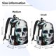 thumbnail image 2 of Disketp Watercolor Skull print Canvas Backpack Lightweight Travel Daypack Student Rucksack Laptop Backpack-Small, 2 of 5