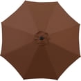 thumbnail image 5 of 9 FT Outdoor Patio Table Umbrella with Push Button Tilt and Crank, Large Market Sun Umbrella with 8 Sturdy Ribs for Garden, Deck, Backyard& Pool, Fade Resistant, Waterproof& UV Protection, Coffee, 5 of 6