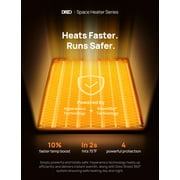 DREO Space Heaters for Home, Portable Heater with Remote, 70° Oscillation, 1-12h Timer, 1500W PTC Electric Heater with Thermostat for Inside, Office