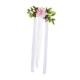 thumbnail image 1 of Arreglo floral con hojas artificiales decorativas para respaldo de silla de boda Rosa, 1 of 9