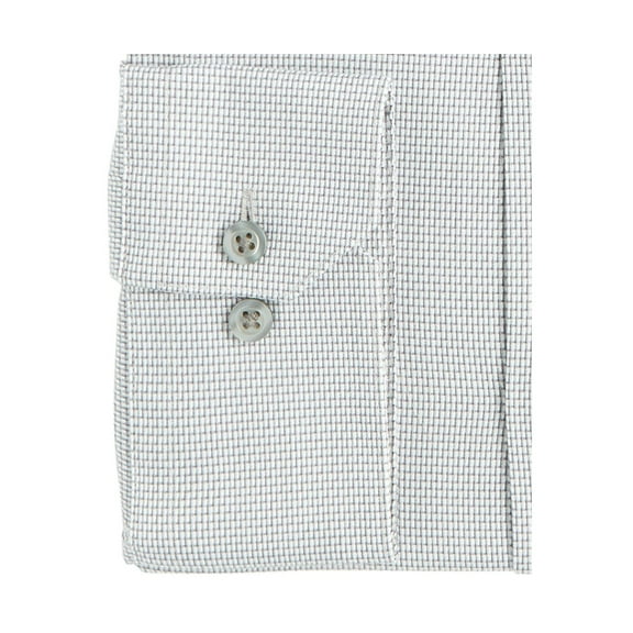 Alfani Mens Athletic Fit Performance Stretch Step Twill Textured Dress Shirt Size 14-14 1/2 32-33 Color Silver