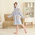 thumbnail image 4 of FORMRS Niños Bathrobe Unisex Hooded Robe Soft Plush Pajamas Sleepwear, Size 7-9T, Purple Geometric, 4 of 7