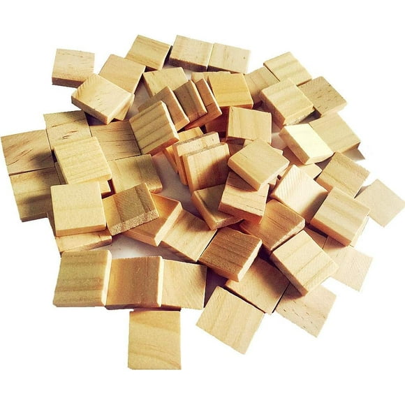 HAHDAXIA 100Pcs Wood Blank Scrabble Tiles for Craft, Decoration, Altered Art and Laser Engraving Carving