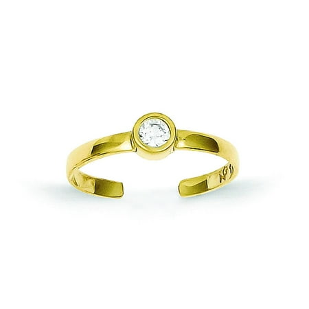 10K Gold CZ Toe Ring Body Jewelry