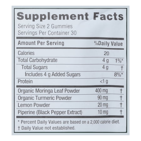 Kuli Kuli - Super Gummies Moringa & Turmeric Lemon - 60 Gummies