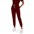thumbnail image 4 of Scrub for Women Scrubs Top with Classic V-Neck Jogger Pants Medical Nursing Uniform Scrub Set Burgundy XL, 4 of 8