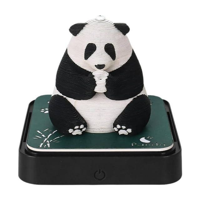 Calendario de escritorio 2025 Perfecl Bloc de notas 3D con luces diseño panda