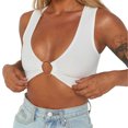 thumbnail image 4 of ZAXARRA Women Leopard Bra Sleeveless Iron Hoop Connected Low-cut Crop Top, 4 of 8