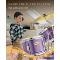 thumbnail image 3 of Eastar Drum Set 14" 3 Piece Starter Drums Kit ,Music Enlightenment Toys, Metallic Purple, 3 of 9