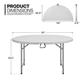 MoNiBloom 4.5FT Round Folding Table, Heavy Duty Plastic Portable Round