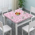 thumbnail image 3 of Pink and Pink Of Leopard Print Square Fitted Tablecloth with Elastic Edge,Square Table Cover,Washable Elastic Table Cover for Home Kitchen Party Decor 36"x36", 3 of 6