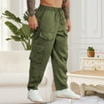 thumbnail image 6 of Fnnxeal Chinos Pants for Men Casual Solid Stylish Pull-On Cargo Pants Army Green Pants for Men Size 2XL, 6 of 7