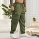thumbnail image 5 of Ceisia Men's Gift Cargo Pants Relaxed Fit Mid-Rise Elastic Waist Polyester Multi-pocket Snap Button Drawstring Pants, 5 of 7