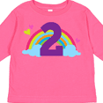 thumbnail image 4 of Inktastic 2nd Birthday Rainbow Cute Girls Girls Long Sleeve Toddler T-Shirt, 4 of 5