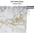 thumbnail image 5 of Luxury Gold Marble Blackout Kitchen Curtains Tiers and Valances Set 3 Piece for Windows White Background Kitchen Window Curtains Set,Modern Vintage Style Valances for Living Room(36" Tiers Set), 5 of 6