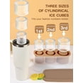 thumbnail image 2 of Ice Cube Tray for 30Oz-40Oz Tumbler, 3 Pcs Silicone Hollow Cylinder Ice Mold with Lid and Bin for Freezer, Ice Drink, Juice, Whiskey, Cocktail, Compatible with 40Oz Tumbler (Green), 2 of 7