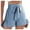 Blue, variant on TIANZEN Womens Summe High Waisted Tie Knot Front Ruffle Hem Wide Leg Flowy Casual Shorts plus Size Spandex Shorts for Women Women Workout Shorts Women Shorts for Summer Dressy