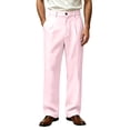 thumbnail image 3 of USNSM Men's Pleated Wide Leg Dress Pants Formal Straight Leg Baggy Golf Pants Solid Color Business Casual Office Work Trouser Pink XL, 3 of 9
