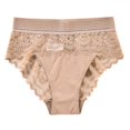 thumbnail image 4 of Panties for Women,High Waist Lace Briefs for Women Comfortable Lined Underwear with Elegant Design,Womens Underwear,Beige,M, 4 of 4