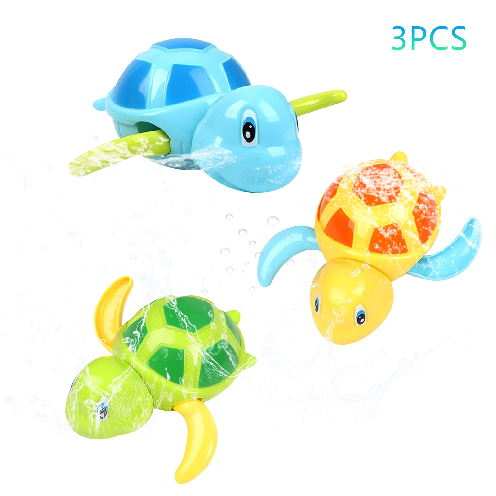 Wind Up Bath Toys for Toddlers, 1 2 3 4 5 Years Olds Boys and Girls Floating Bathtub Water Toys, Cute Swimming Turtle Pool Toys Ideal Gifts for Kids, 3 Pcs