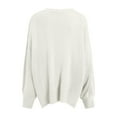 thumbnail image 5 of Pullover Sweaters for Women 2025 Long Sleeve Crewneck Oversized Side Slit Plain Knitted Sweater Tops Fall Winter Outfits, 5 of 6