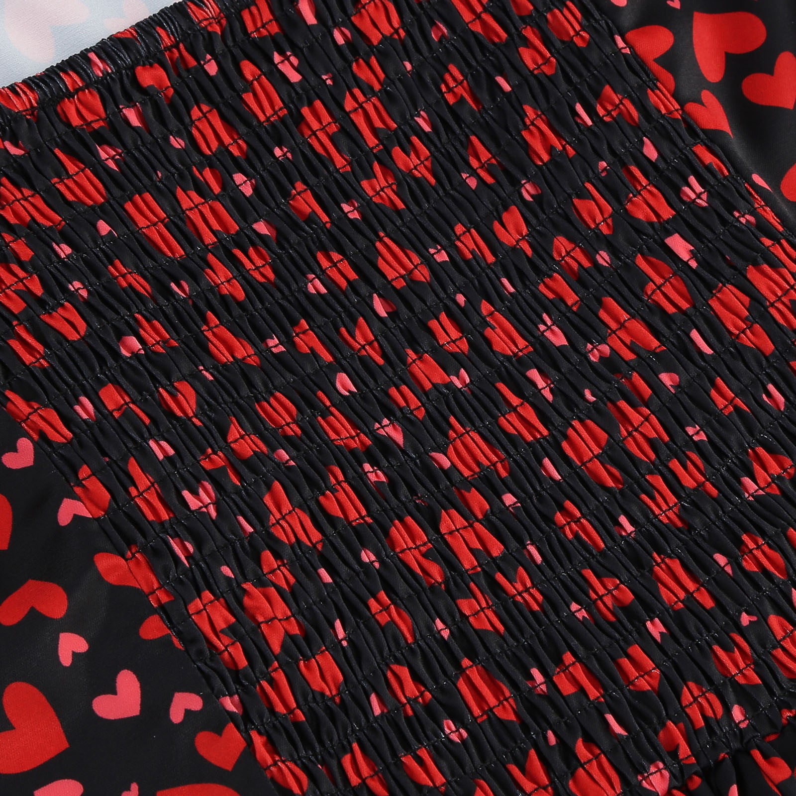 hotojiny Formal Dresses for Women Valentine's Day Gifts Cute Heart Print Cocktail Dresses Trendy Flowy Short Sleeve Maxi Dress