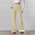 thumbnail image 2 of Outfmvch Warm Leggings Fleece Lined Flare Leggings Women Flare Leggings No Front Seam Fall Bottoms for Women Stretchy Pants for Women Jumpsuit for Women Barrel Pants Women Beige 2xl, 2 of 9