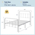 thumbnail image 3 of Allewie Twin Size Metal Platform Bed Frame with Victorian Style Wrought Iron-Art Headboard/Footboard, Black, 3 of 6