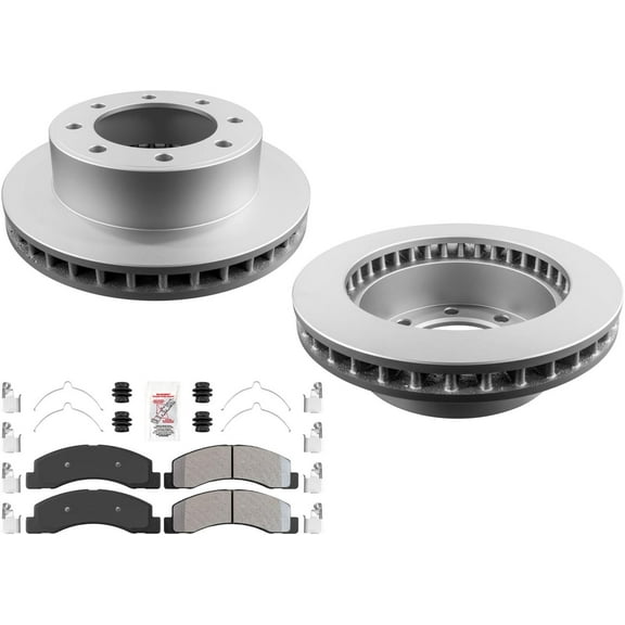 GEO Coated Disc Brake Rotors Off Road Severe Duty Pads for Ford F250 00-04 4x4