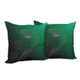 thumbnail image 6 of Ambesonne Animal Throw Pillow Cover 2 Pack, Peacock Bird Plumes, 20", Green Blue, 6 of 6