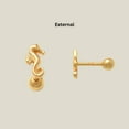 thumbnail image 5 of Anygolds 14K Real Solid Gold Adults' Seahorse Stud, Multi-Post 18G, 5 of 10