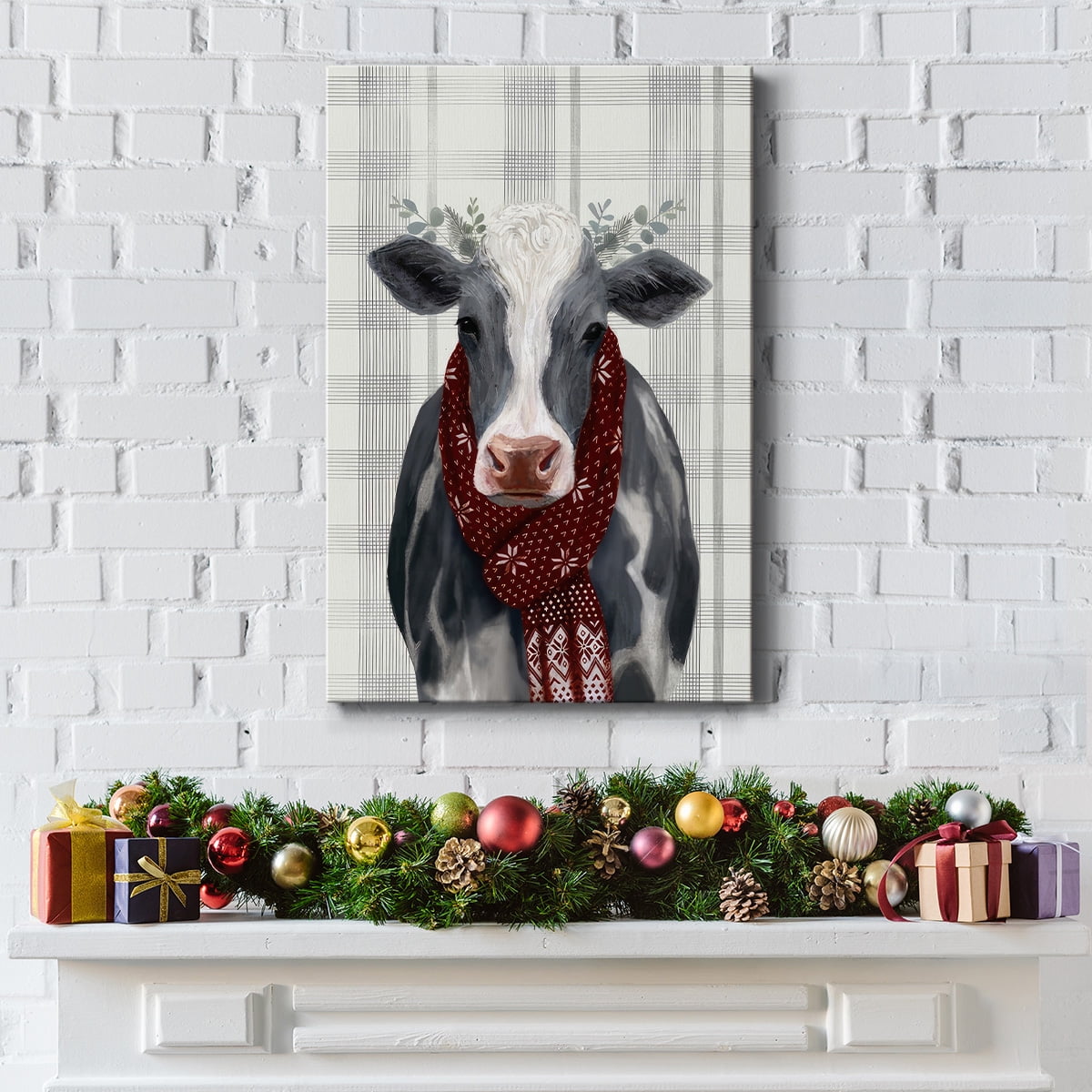 Yuletide Cow II- Gallery Wrapped Canvas