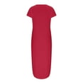 thumbnail image 5 of JINMGG Summer Dresses 2024, Dresses for Women 2024 Women's Summer Casual Short Sleeve V Neck Dress Casual Maxi Beach Dress with Pockets Red XXL, 5 of 6