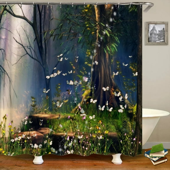 Bathroom Shower Curtain 3d Dream Magic Forest Printed Polyester Waterproof Curtain Home Decoration Curtain With Hook 180x200cm