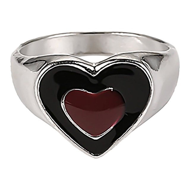 Fiudx Anillo de Corazón, Joyería de Aleación de Moda, Diseño Unisex Comodo, Forma Redonda Elegante, Regalo de Aniversario de Bodas, Adecuado para Todos, Fácil de Llevar y Guardar.