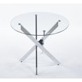 thumbnail image 2 of Round Dining Table,Glass Dining Table,Square 90x90x75cm, chrome leg ,glass table top, 2 of 8