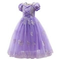 thumbnail image 3 of IBTOM CASTLE Little Girls Princess Halloween Cosplay Outfits for Kids Party Fancy Dress up Long Evening Gown 6-7 Years Purple, 3 of 8