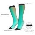thumbnail image 4 of Vsdgher Teal and Peach Knee Socks, High Socks Long Stretchy Sock Women Knee High Stocking, Long Socks for Women, 4 of 6