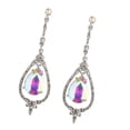 thumbnail image 3 of Pendientes de las mujeres, pendientes de la declaración de la lágrima de cristal nupcial de elegante joyería del oído Plata jinwen Pendientes colgantes de cristal, 3 of 5