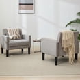 thumbnail image 6 of LAZZO Accent Chair Set of 2, Mid-Century Modern Linen Tufted Armchairs for Living Room and Office, Light Gray, 6 of 8