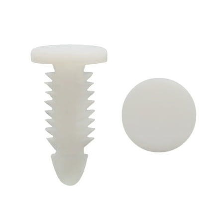 - 30Pcs White Plastic Rivet Door Trim Panel Hood Moulding Clips for 8mm Dia Hole