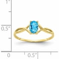 thumbnail image 4 of 10K Yellow Gold Polished Geniune Blue Topaz Birthstone Ring (Size 7) Made In India 10xbr237, 4 of 5