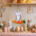 thumbnail image 4 of Adorno colgante de zanahoria de conejo de Pascua • Decoración de muñeca sin cara • Fibra de poliéster suave • Decoración colgante para fiestas de Pascua al aire libre • 1 pieza, 4 of 9