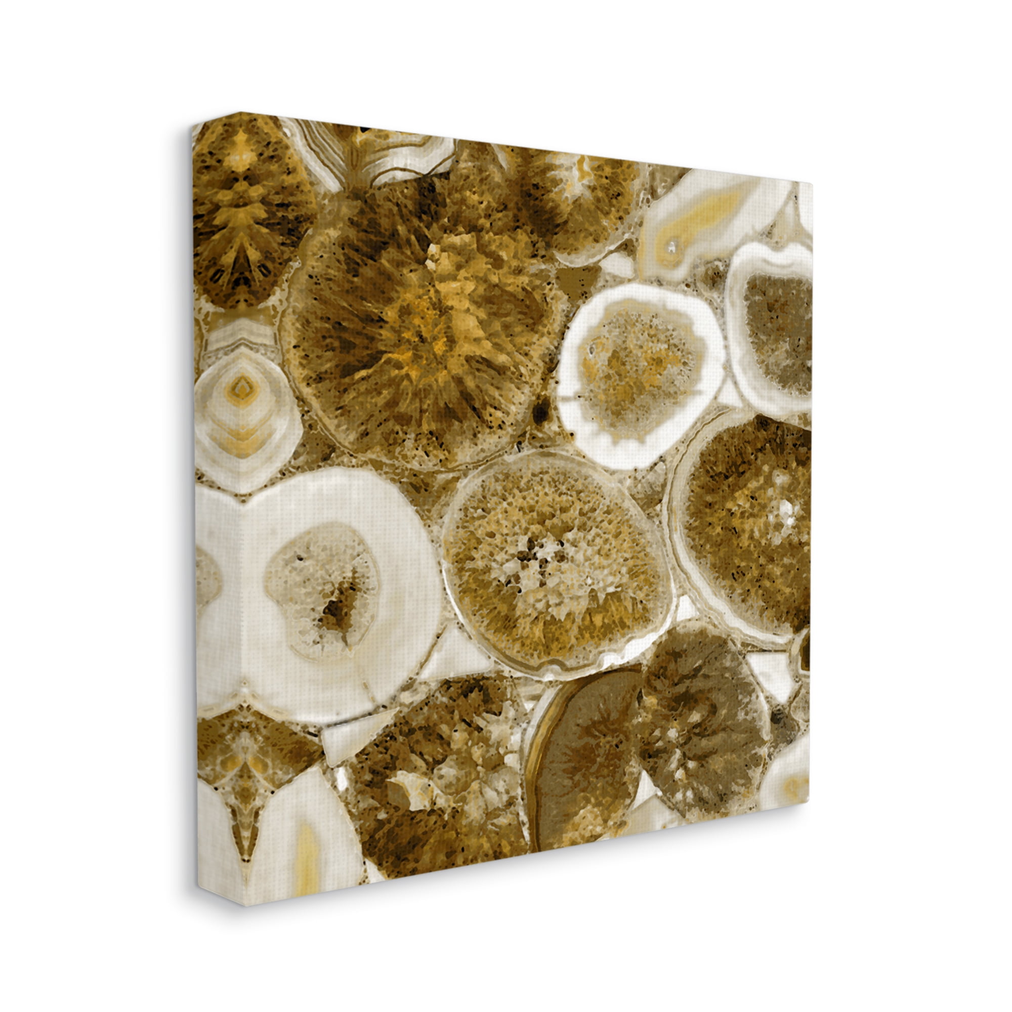 Stupell Natural Geode Crystals Arrangement Abstract Painting Gallery Wrapped Canvas Print Wall Art