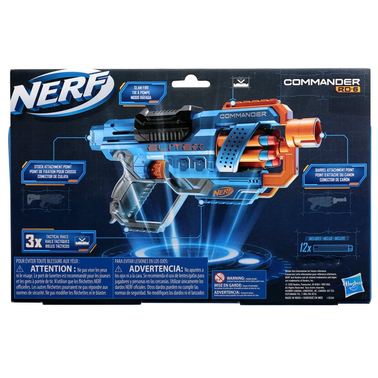 Shop Nerf Elite 2.0 Commander Rd-6 Blaster, 12 Darts, 6-Dart