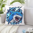 thumbnail image 5 of LNWH Decorative Pillow Covers, Cartoon Great White Shark Square Sofa Decorative Knit Pillow Case, 24"x24", 5 of 8
