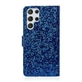 thumbnail image 5 of Glitter Wallet Case for Samsung Galaxy S22 Ultra, Sparkle Bling PU Leather Wrist Strap Soft TPU Shockproof Flip Cover with Kickstand Magnetic Clasp Card Slots Shining Case for Women Girls,Blue, 5 of 9