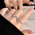 thumbnail image 3 of Set of 2 Purple  Adjustable Open Rings Engagement Rings Y2K Adjustable Rings Alloy Material Aesthetic Jewelry FGS, 3 of 7